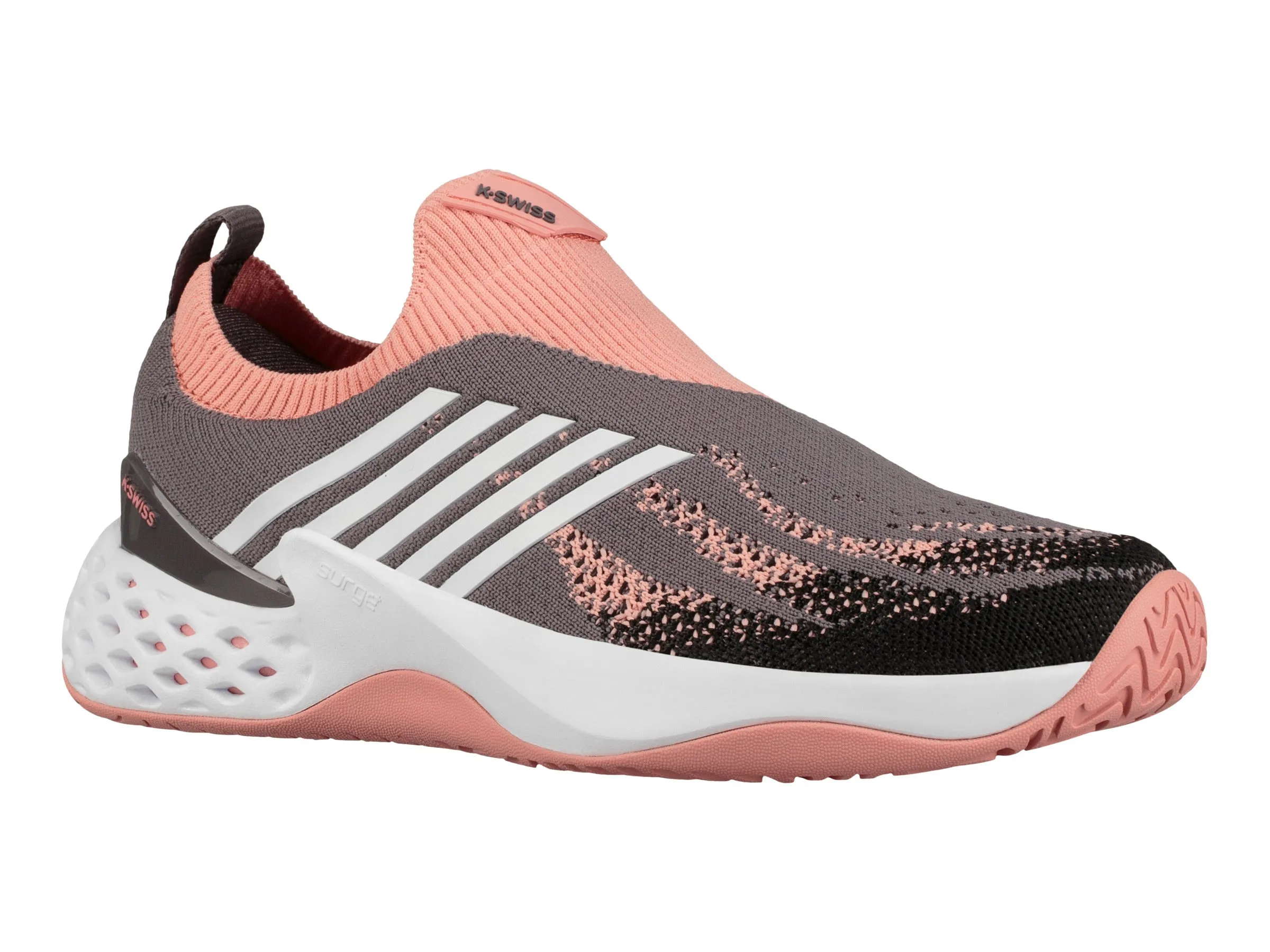 96137-095-M | WOMENS AERO KNIT | PLUM KITTEN/CORAL ALMOND/WHITE