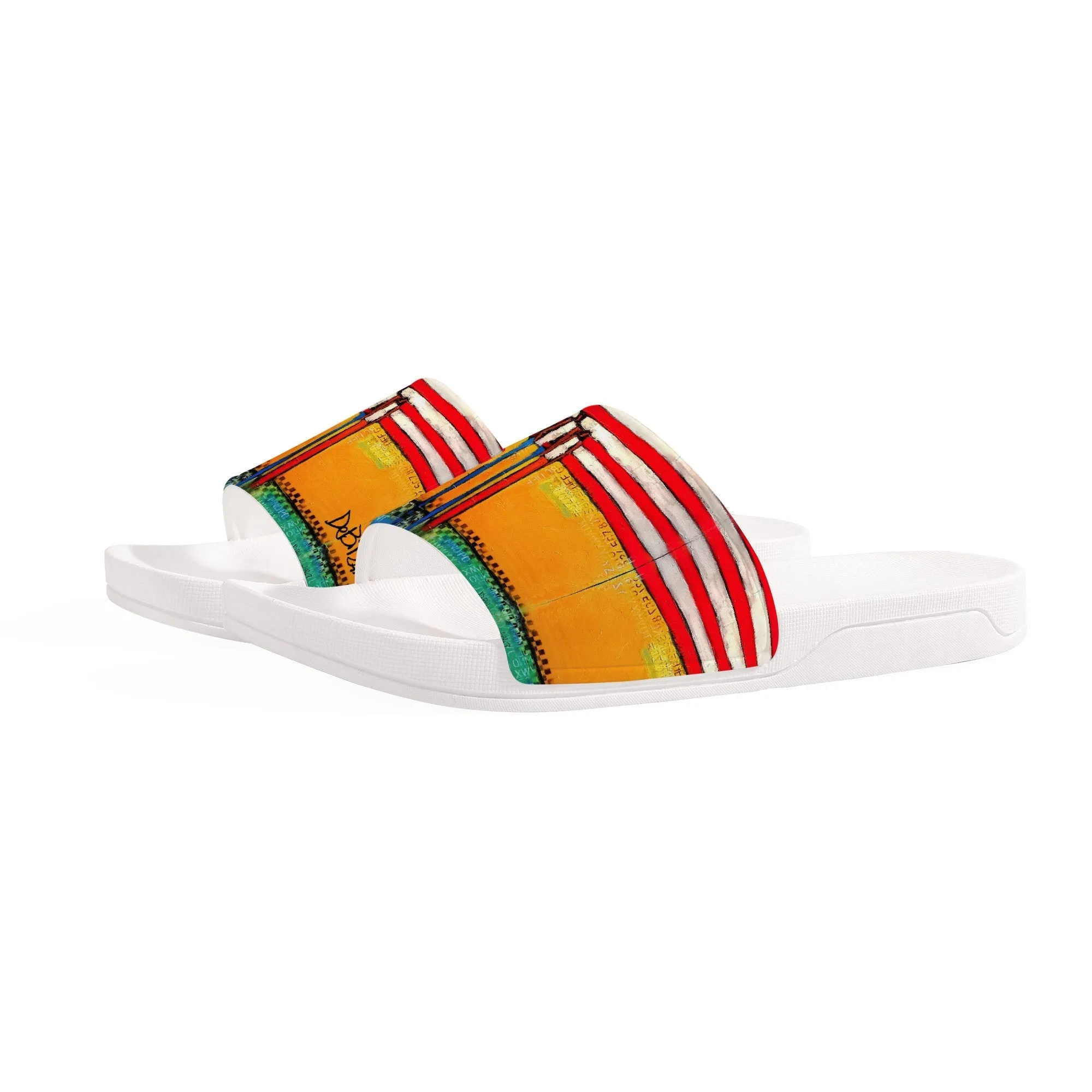 America-The beautiful Slide Sandals - White