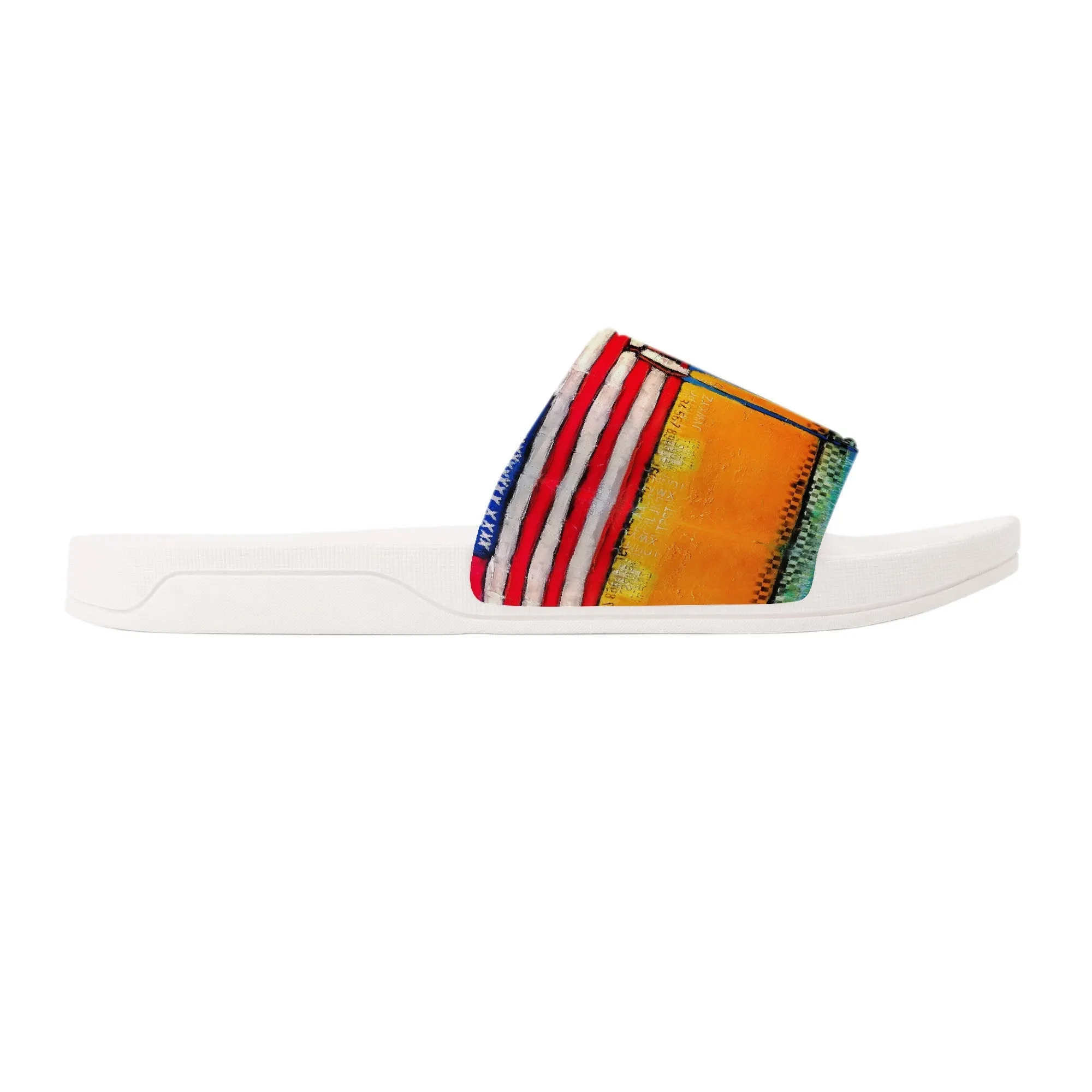 America-The beautiful Slide Sandals - White
