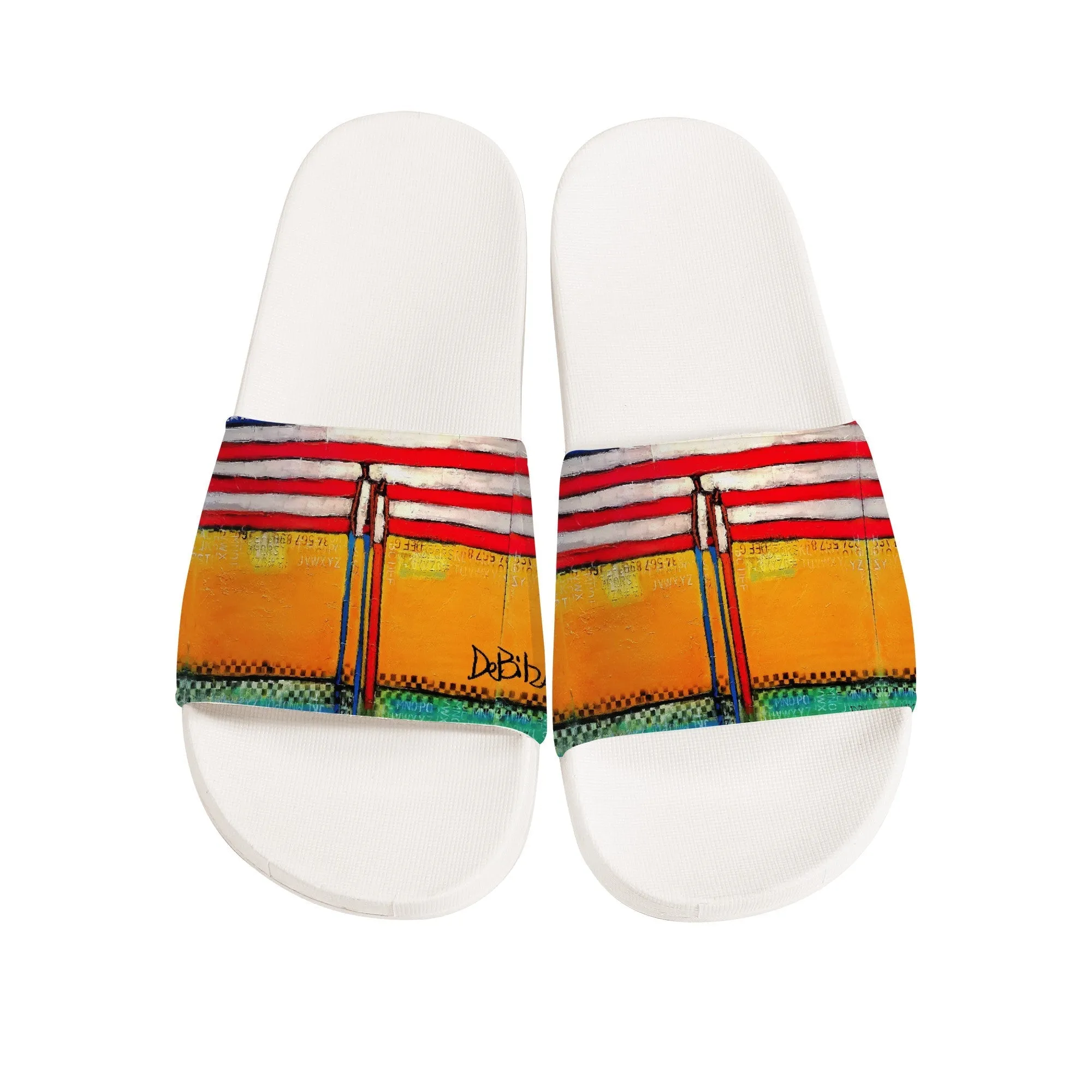 America-The beautiful Slide Sandals - White