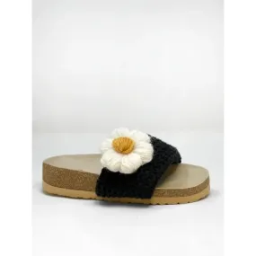 Amrose Paris Black Daisy Sandal