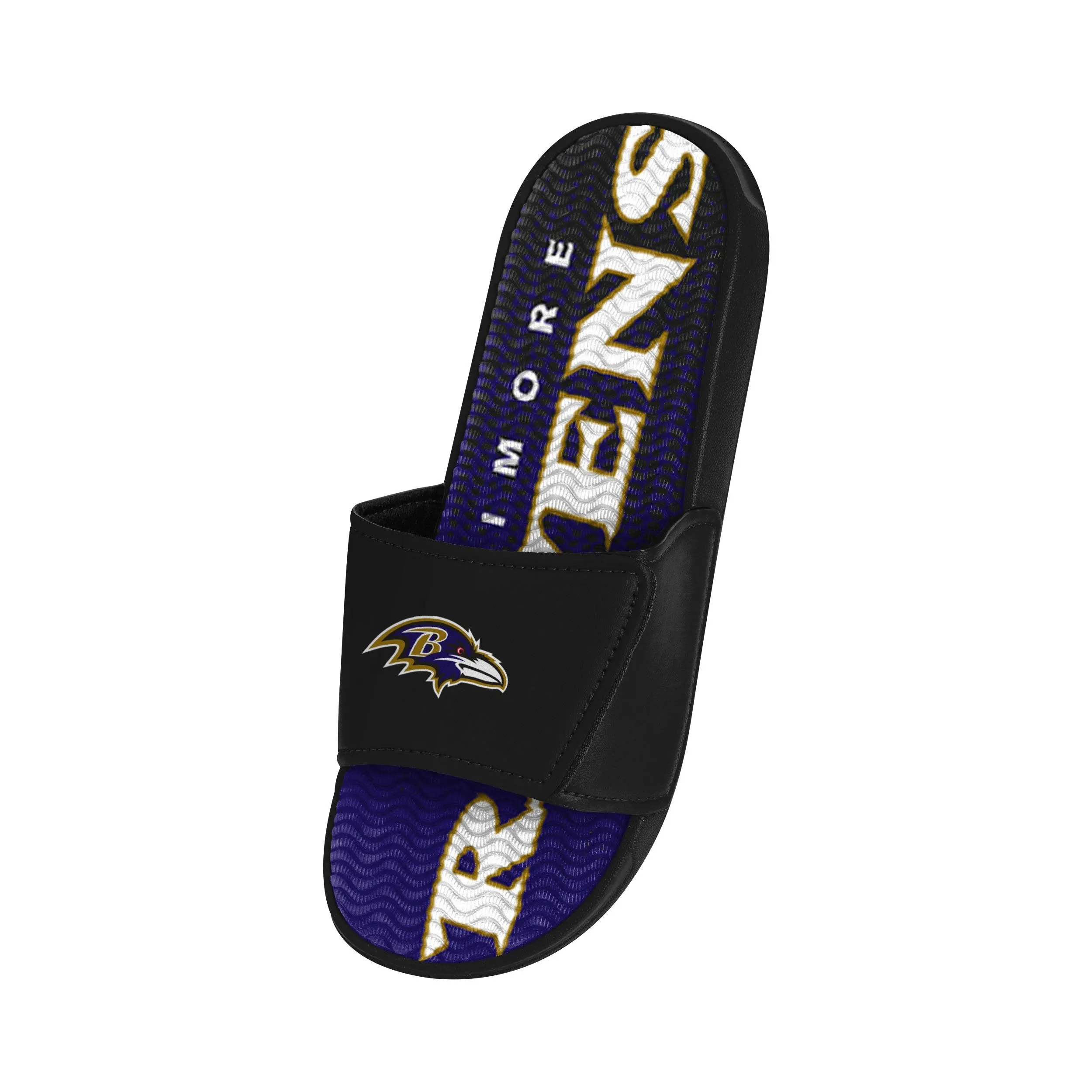 Baltimore Ravens NFL Mens Gradient Wordmark Gel Slide