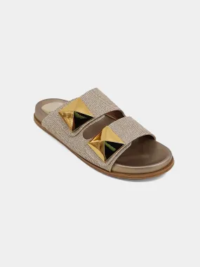 Bernarda Gold Woven Slide