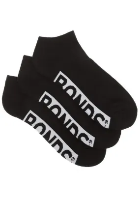 Bonds Adults Cushioned Low Cut 3 Pack Black
