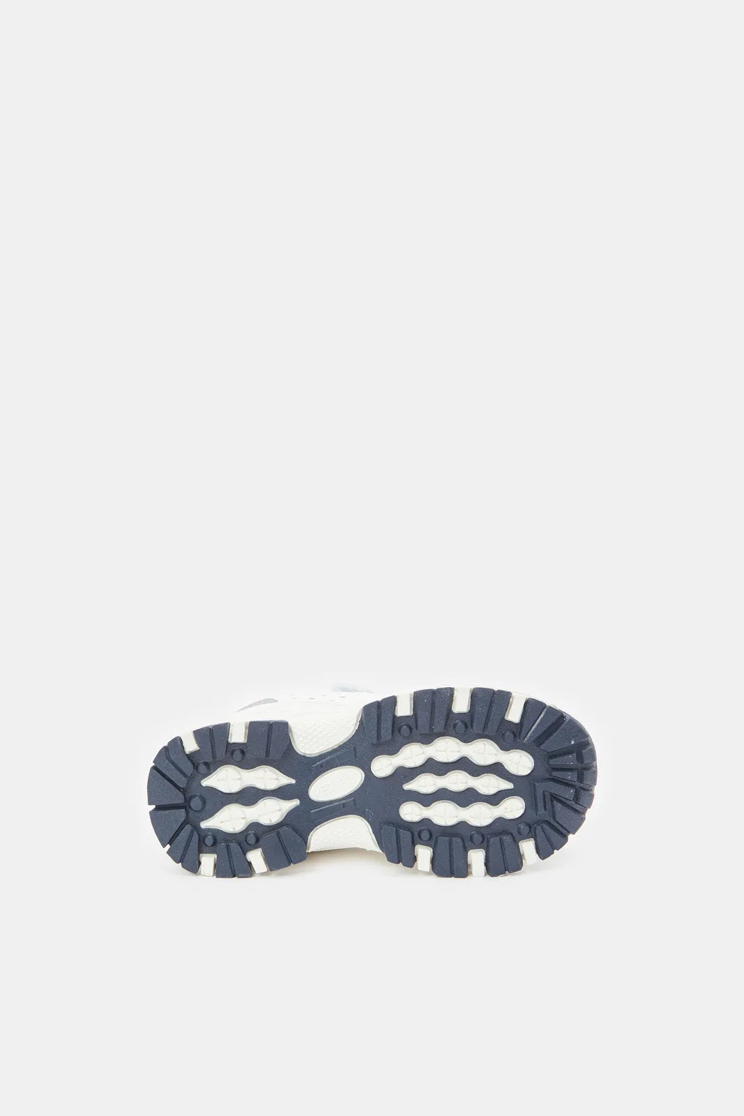Boys White Material Block Trekker