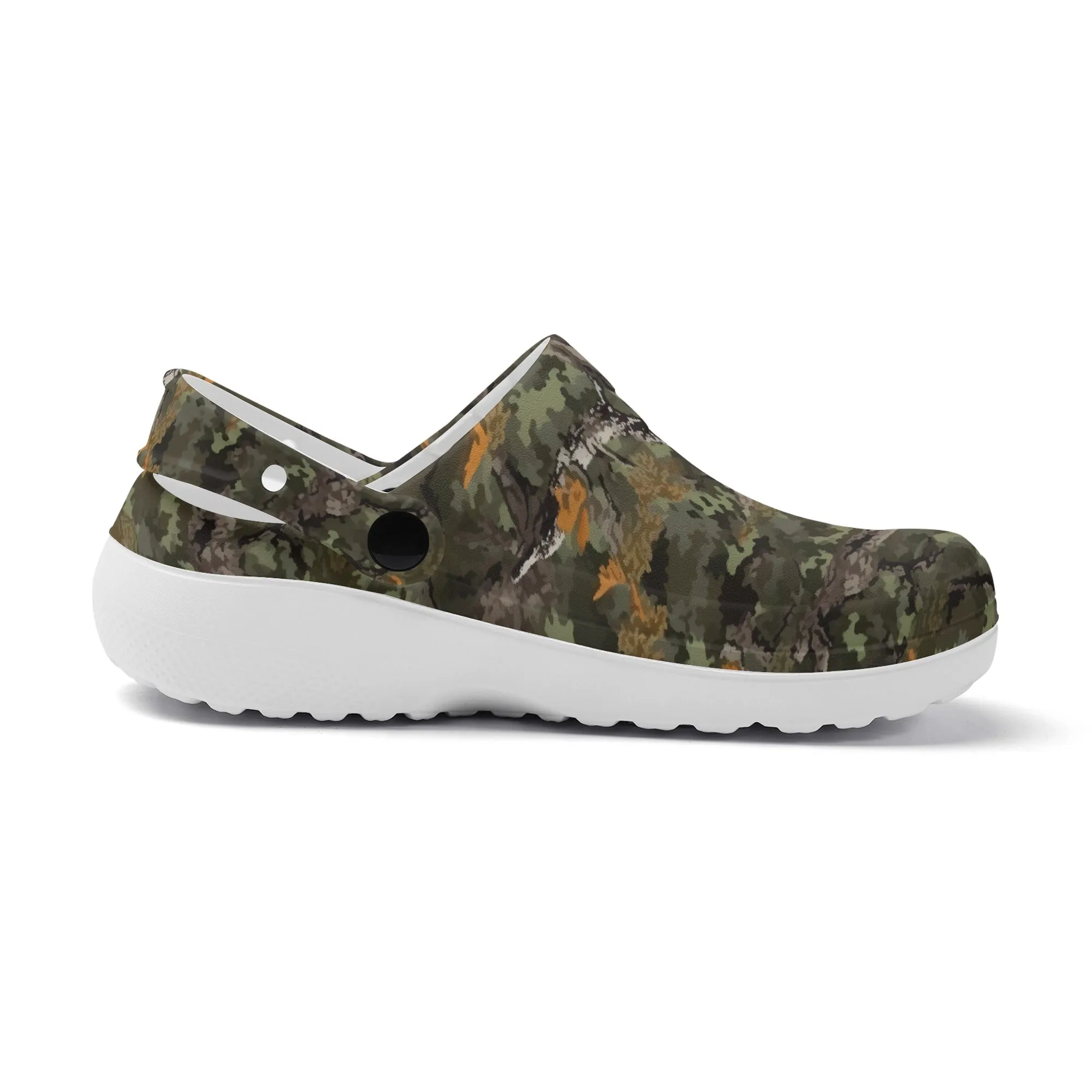 Camouflage Mossy Oak Style Casual Lightweight Slip On Nurse Style Clogs