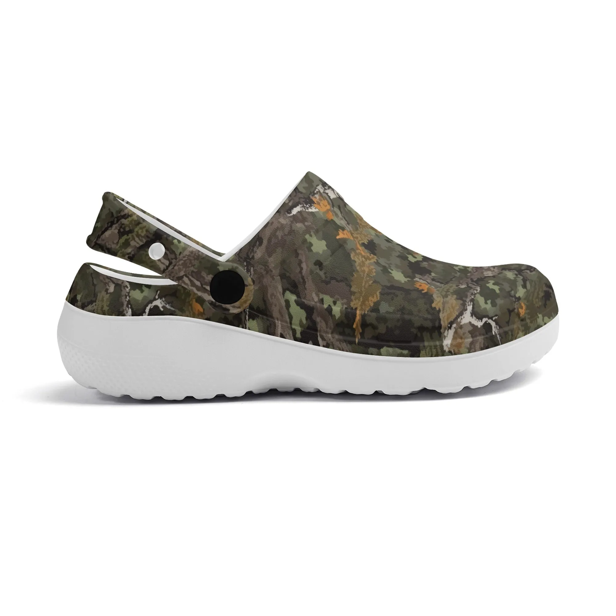Camouflage Mossy Oak Style Casual Lightweight Slip On Nurse Style Clogs