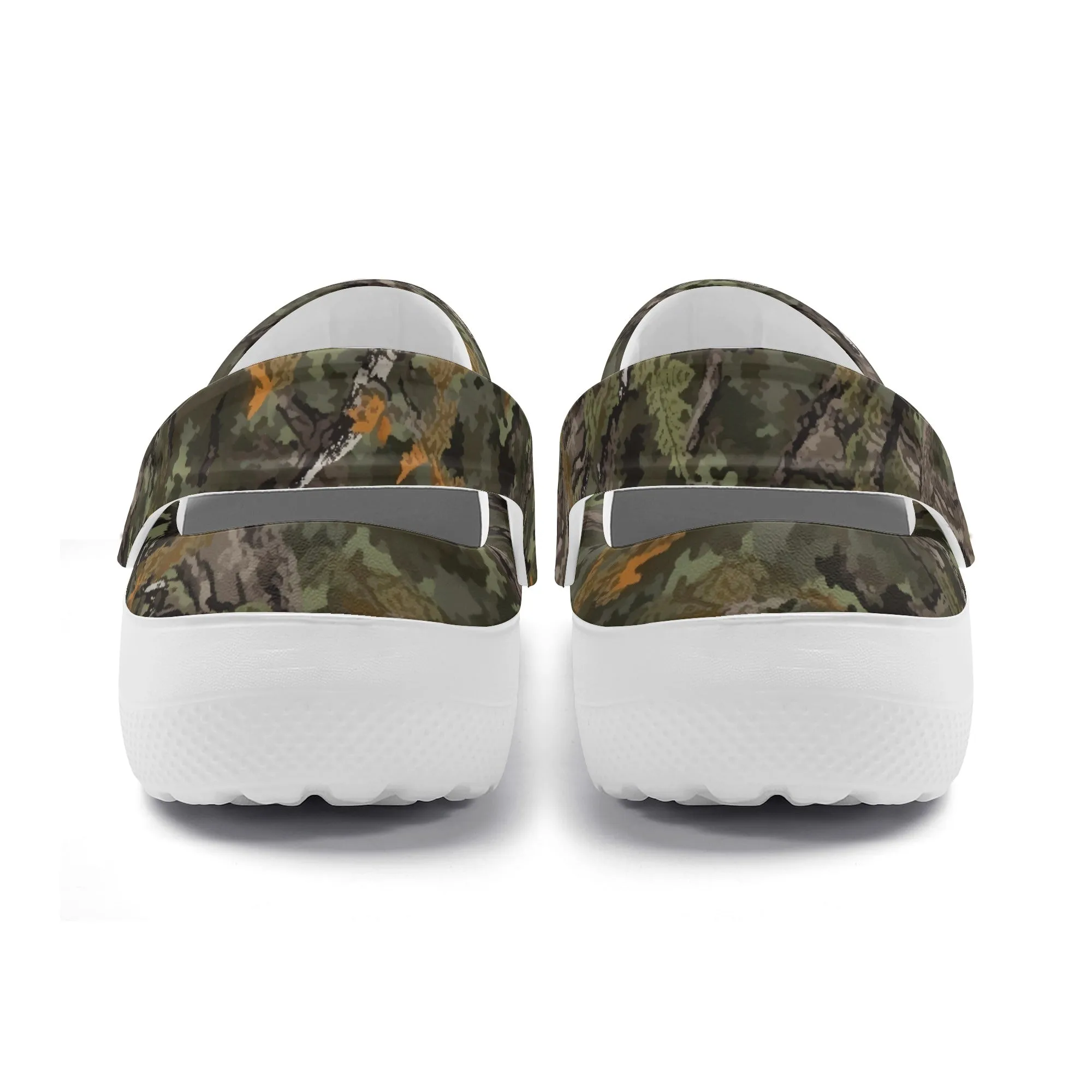 Camouflage Mossy Oak Style Casual Lightweight Slip On Nurse Style Clogs