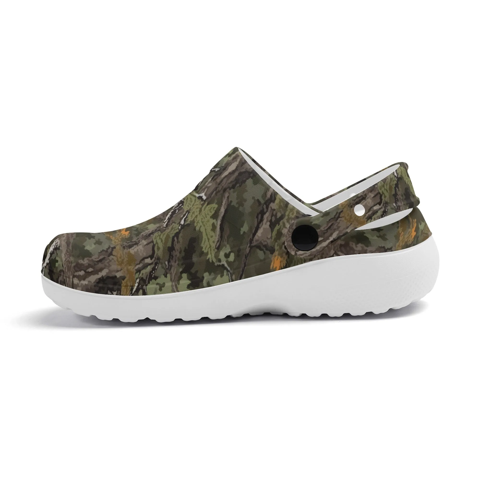 Camouflage Mossy Oak Style Casual Lightweight Slip On Nurse Style Clogs