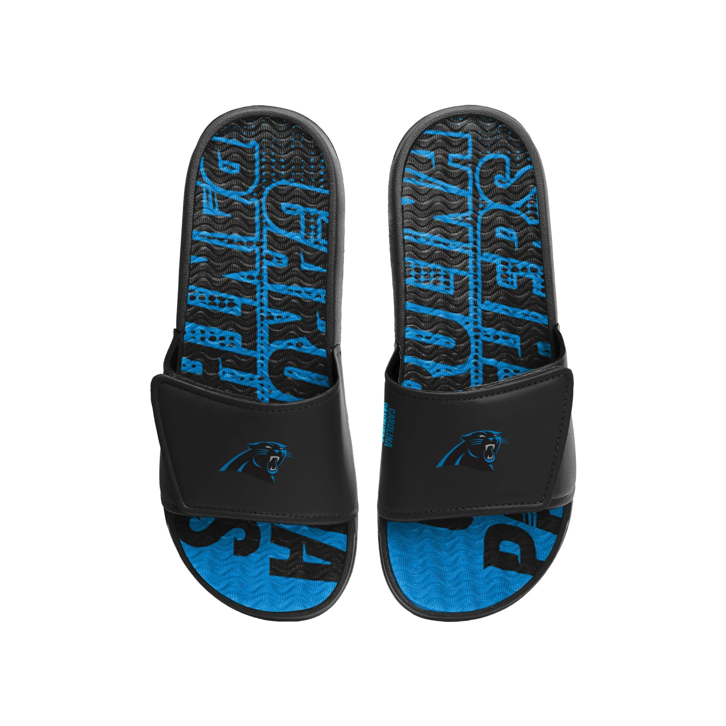 Carolina Panthers NFL Mens Gradient Wordmark Gel Slide