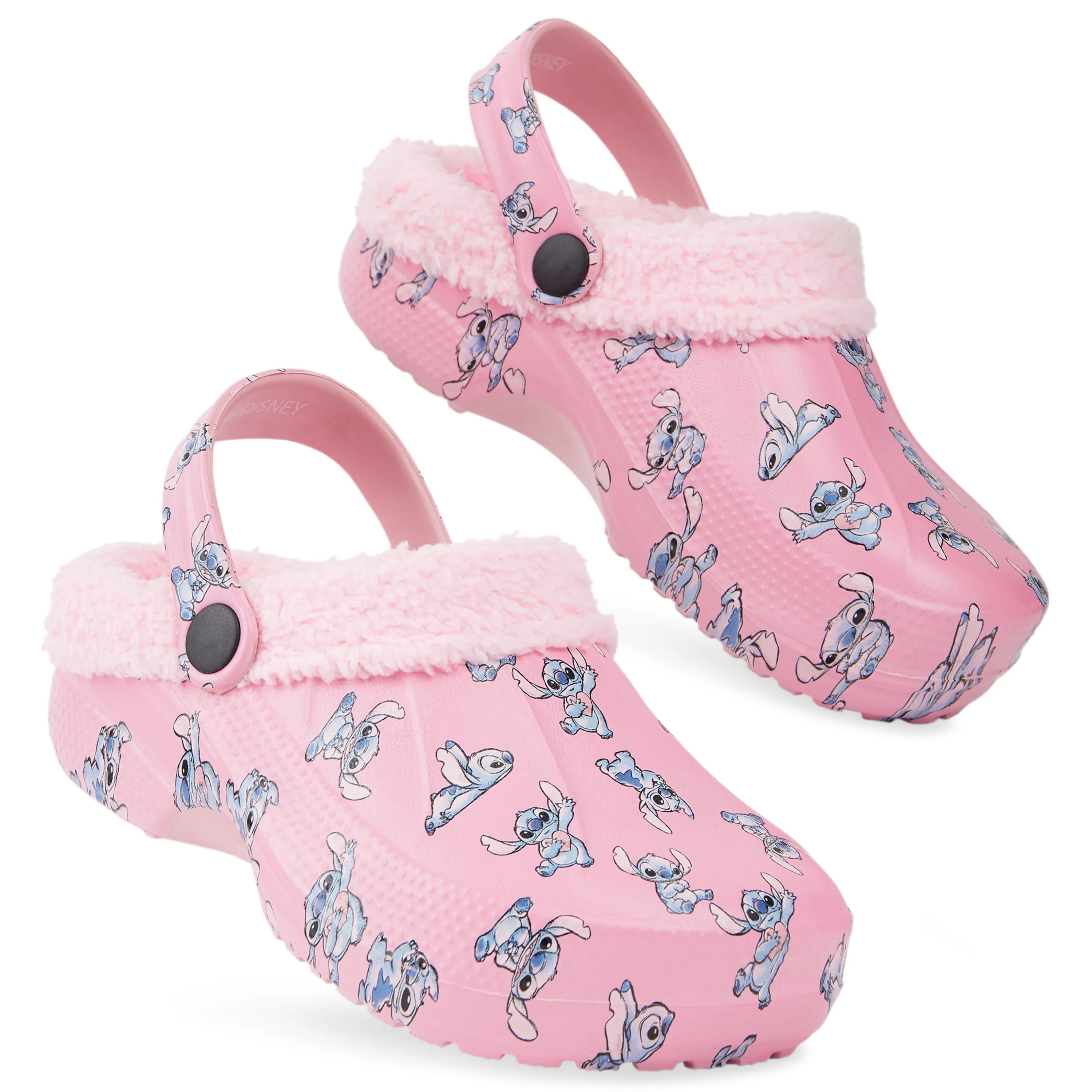 Disney Stitch Winter Clogs Fleece Lining & Removable Charms, Kids Garden Shoes Slip On