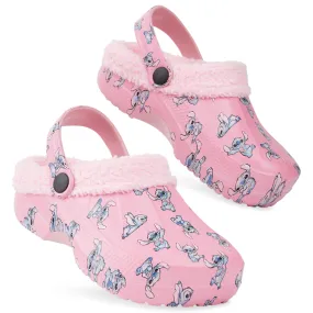 Disney Stitch Winter Clogs Fleece Lining & Removable Charms, Kids Garden Shoes Slip On