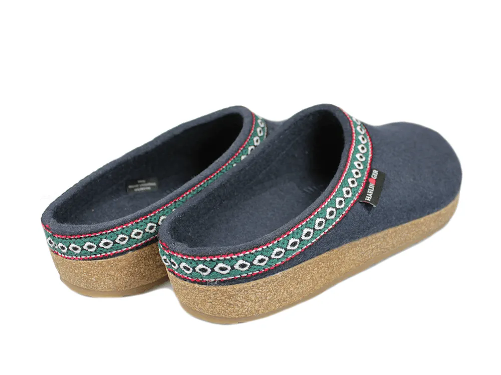 Haflinger Unisex Grizzly Slippers GZ10- Navy