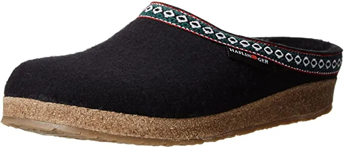 Haflinger Unisex Grizzly Slippers GZ15- Black