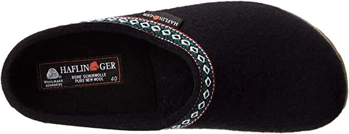 Haflinger Unisex Grizzly Slippers GZ15- Black