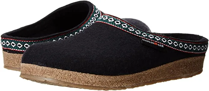 Haflinger Unisex Grizzly Slippers GZ15- Black