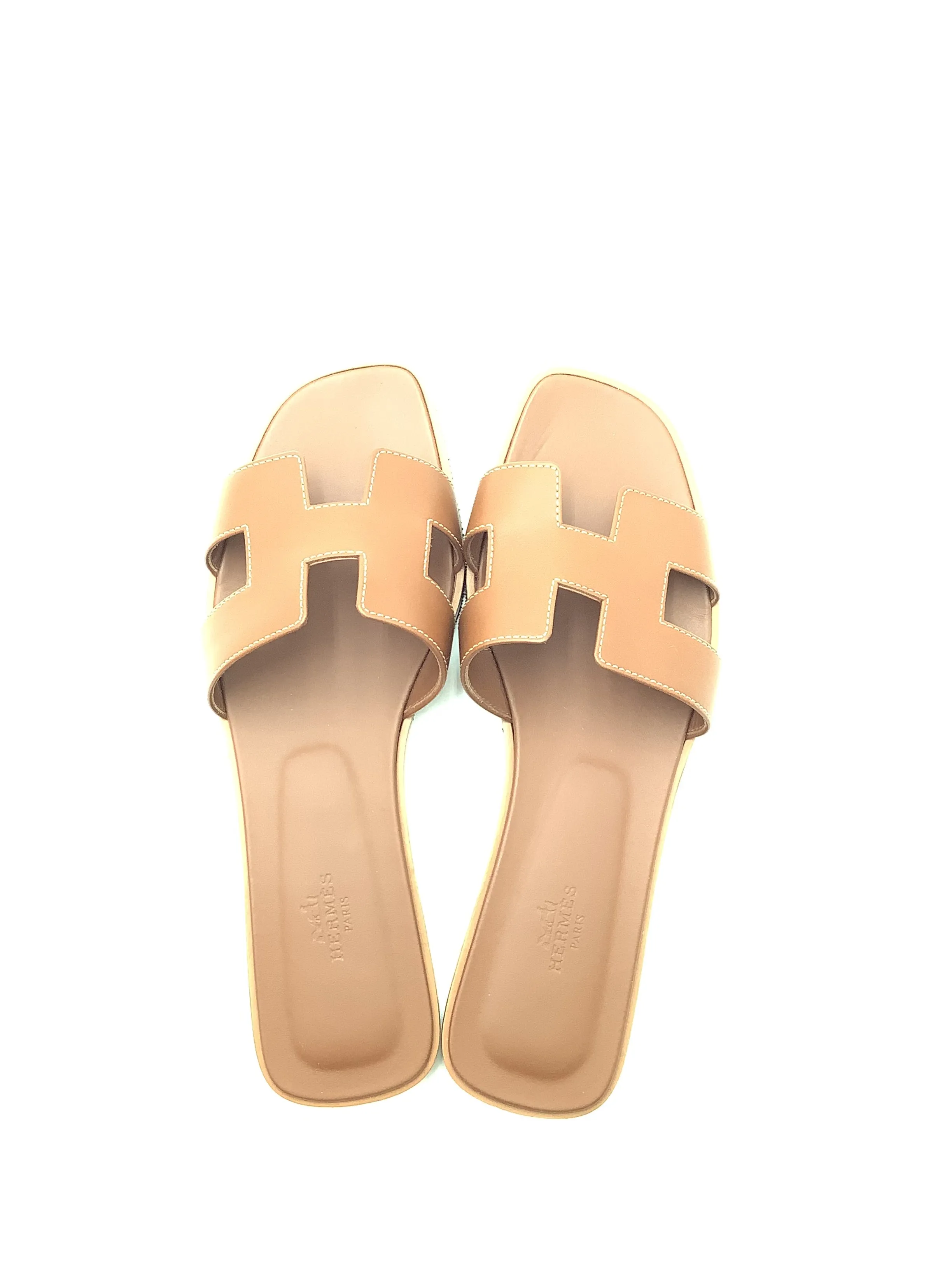 Hermes Oran Sandals Leather Neutral Size: 40/9