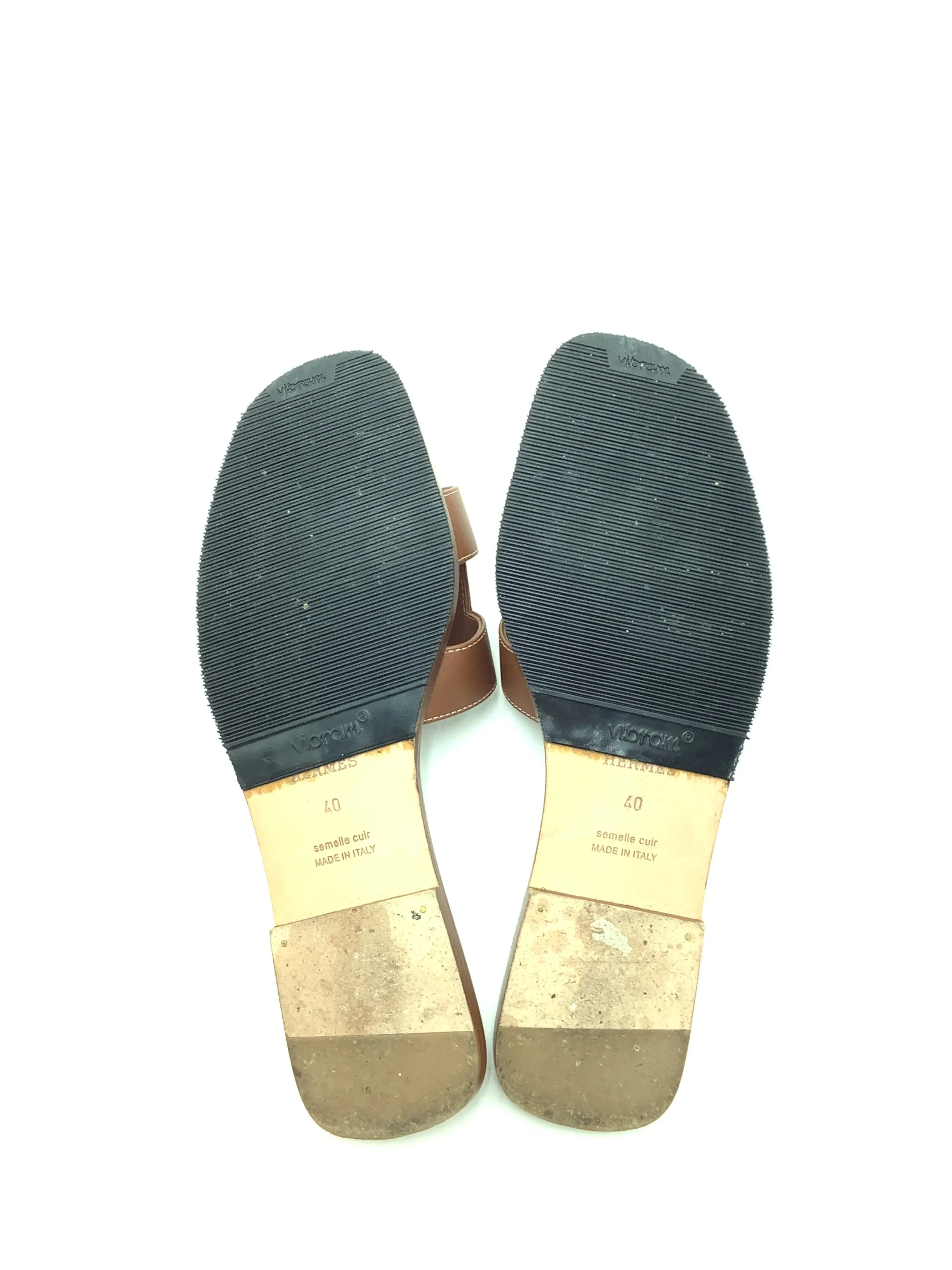 Hermes Oran Sandals Leather Neutral Size: 40/9