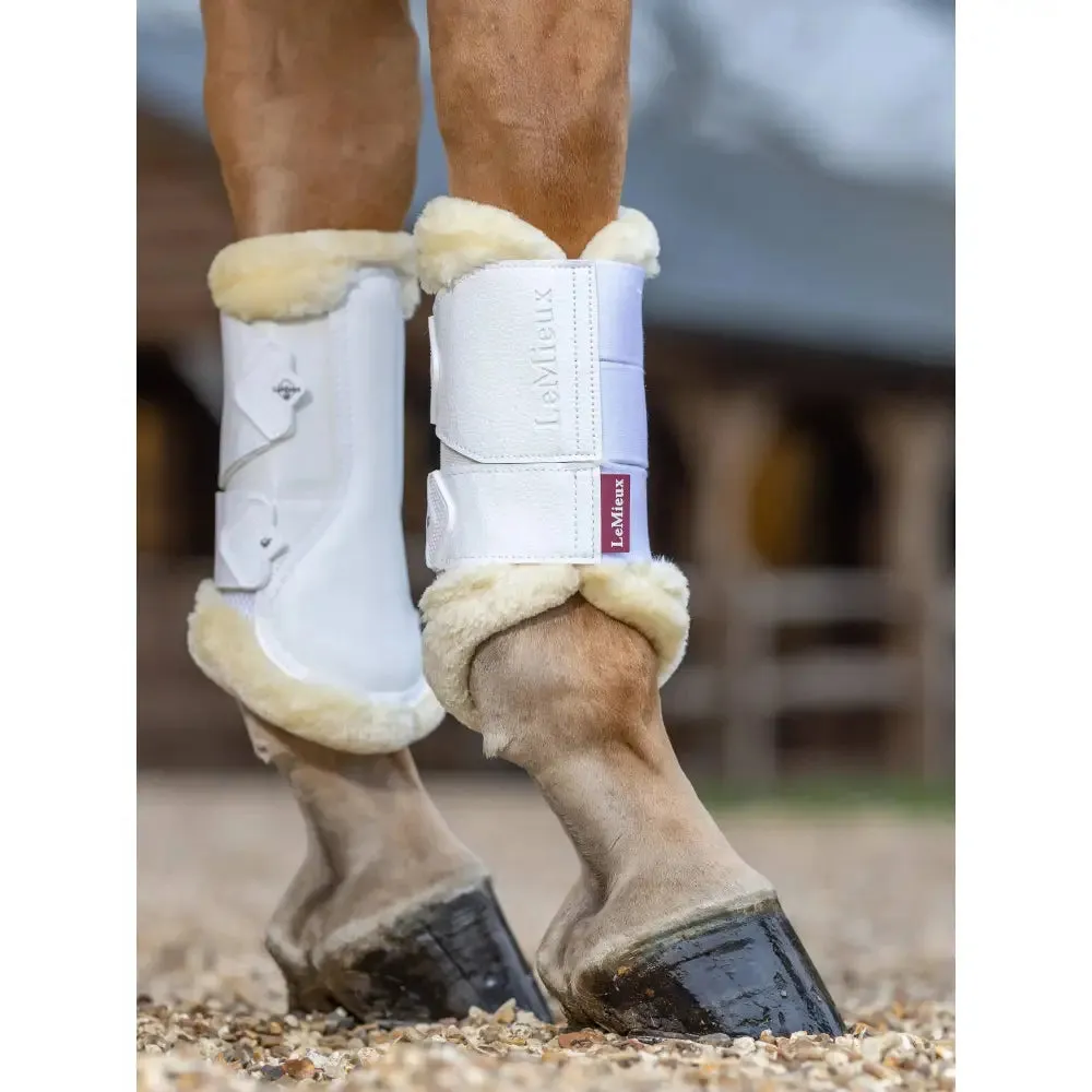 LeMieux Fleece Edged Mesh Brushing Boot White
