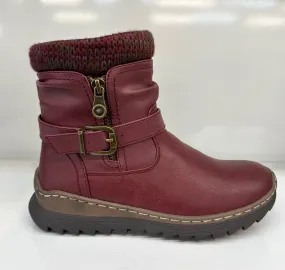 Leonora Ankle Boot Wine NO RETURNS ON SALE ITEMS