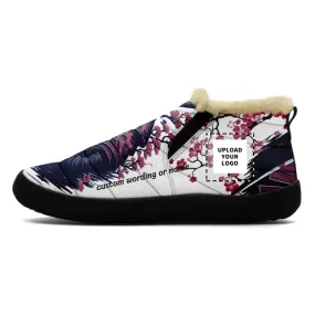 Personalized Warrior Cherry Blossom Fleece Sneakers Your Seasonal Style Statement Wording Name or Upload Picture