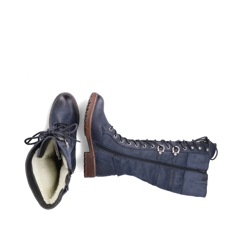 Rieker Ladies Lace Up Front Long Boots