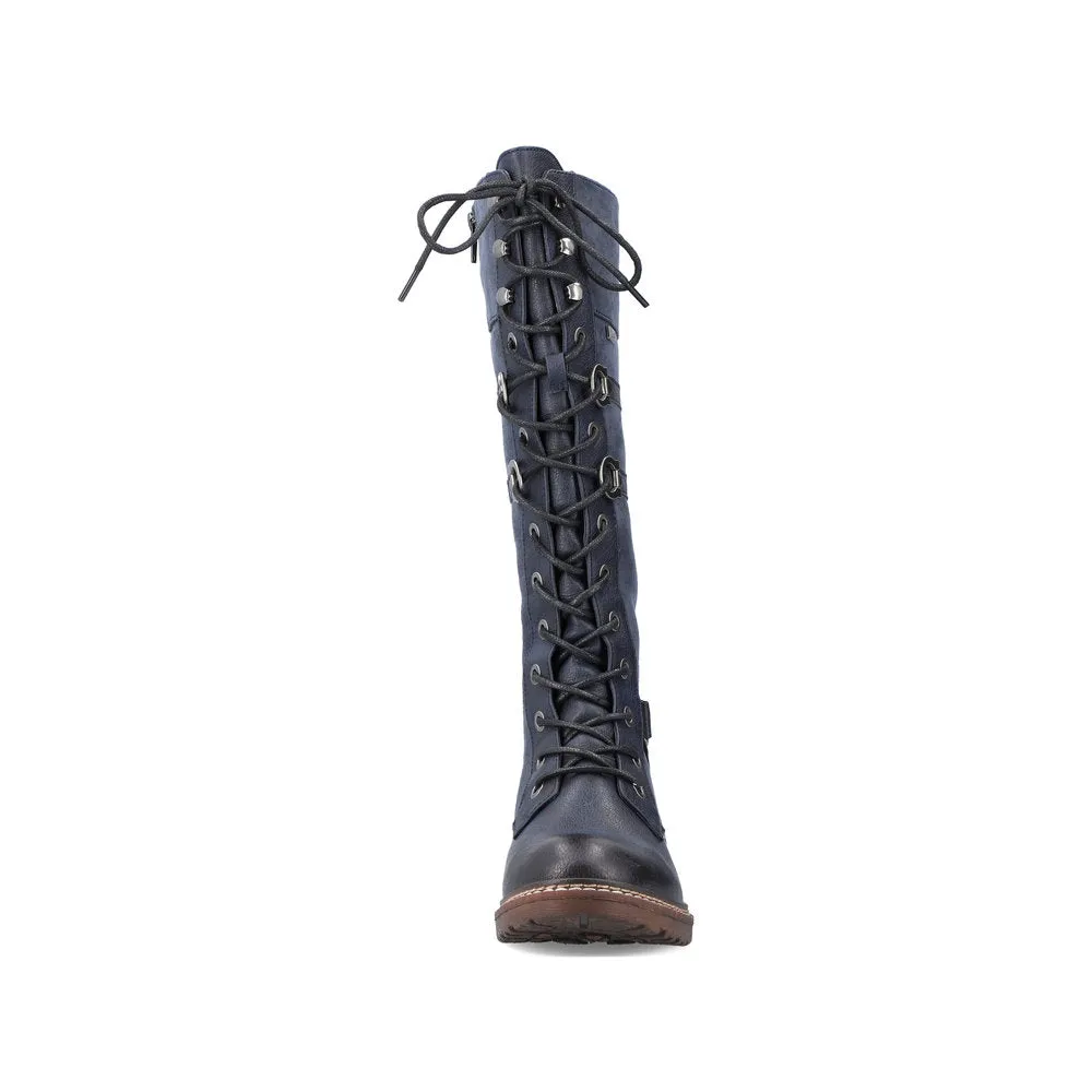 Rieker Ladies Lace Up Front Long Boots