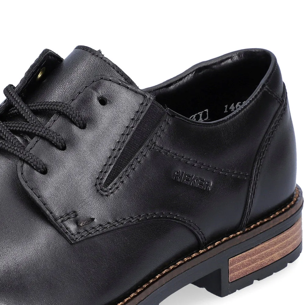 Rieker Mens Dress Shoes Black Leather Shoe Comfort 14621-00