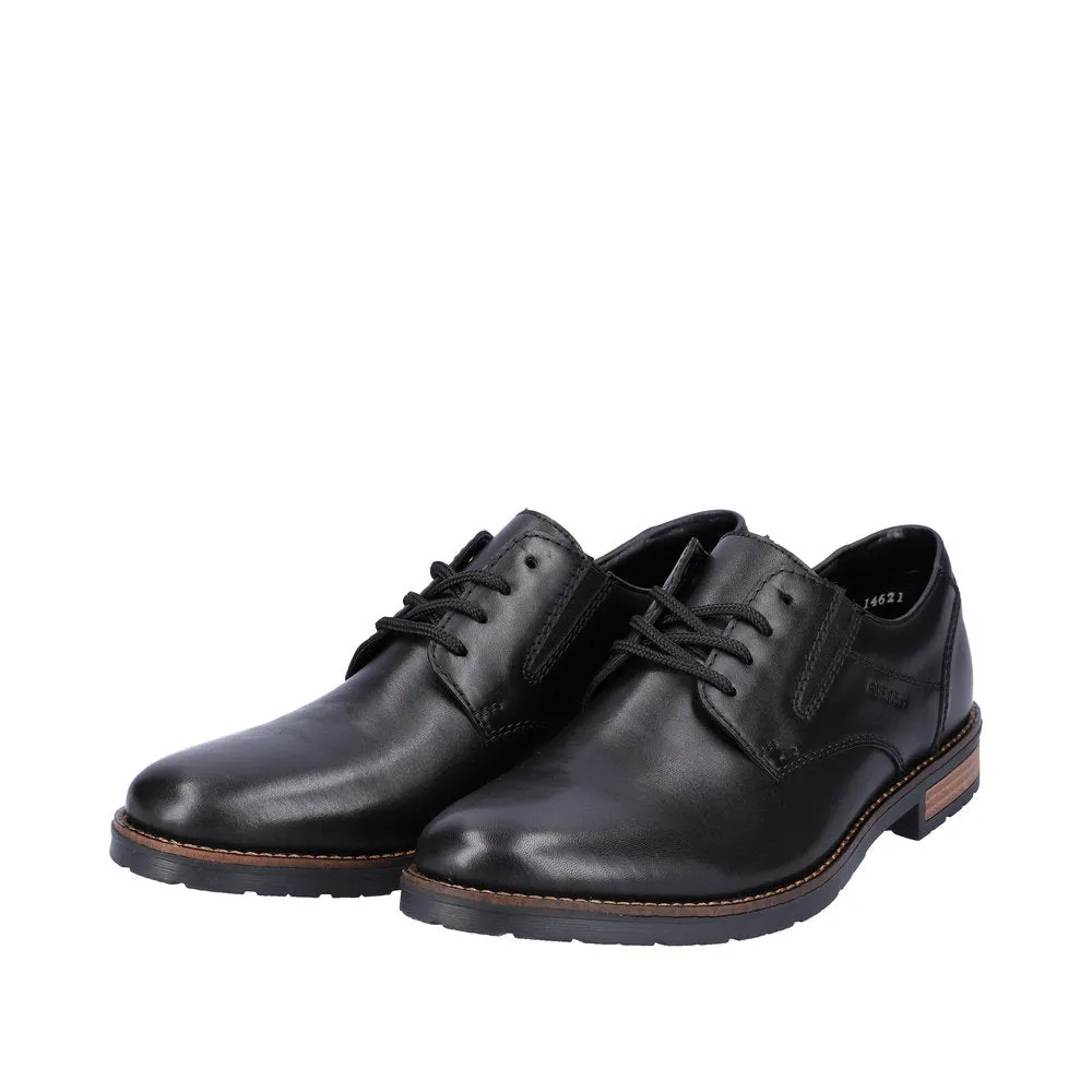 Rieker Mens Dress Shoes Black Leather Shoe Comfort 14621-00