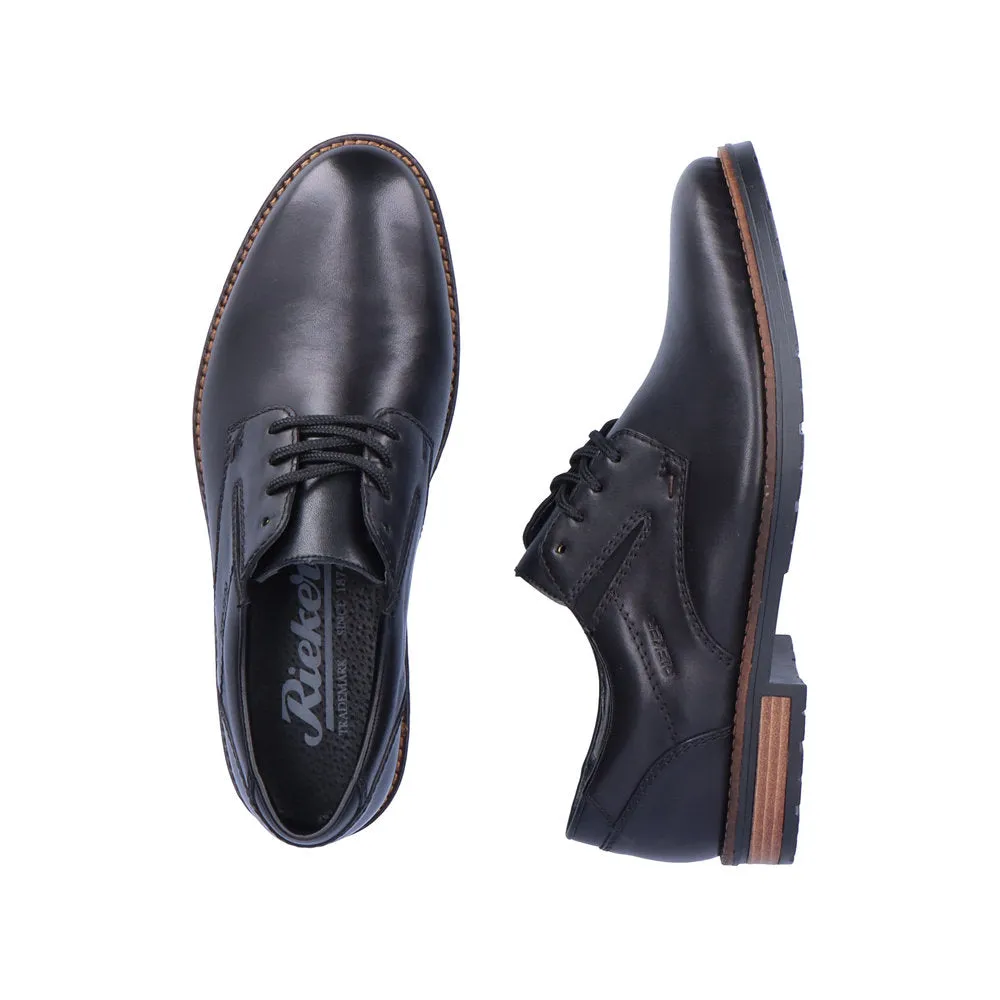 Rieker Mens Dress Shoes Black Leather Shoe Comfort 14621-00