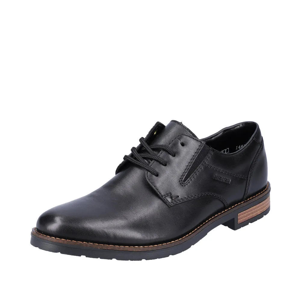 Rieker Mens Dress Shoes Black Leather Shoe Comfort 14621-00
