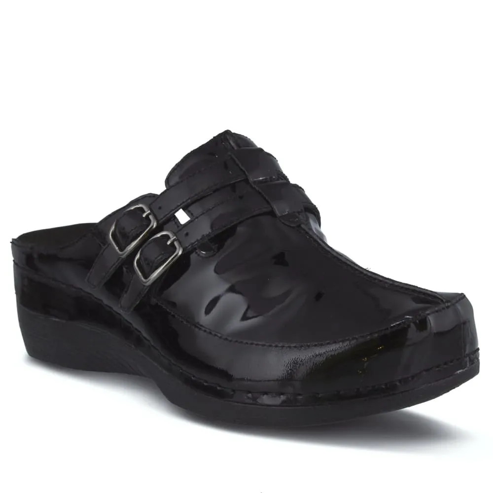 Spring Step Shoes Happy Women's Leather Slip On Clogs