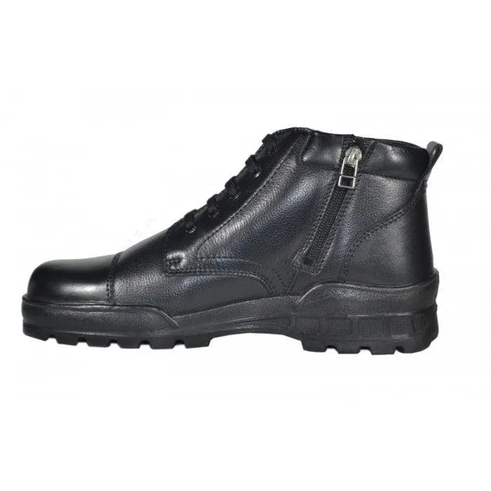 TSF Flexible & Comfort Police Boots With Zip Black