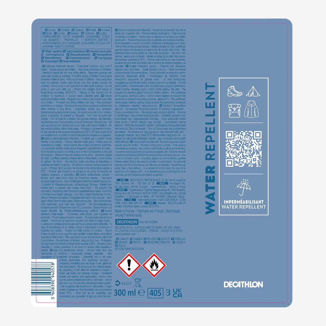 Water-Repellency Re-Activator Spray for Footwear, Clothing and Equipment