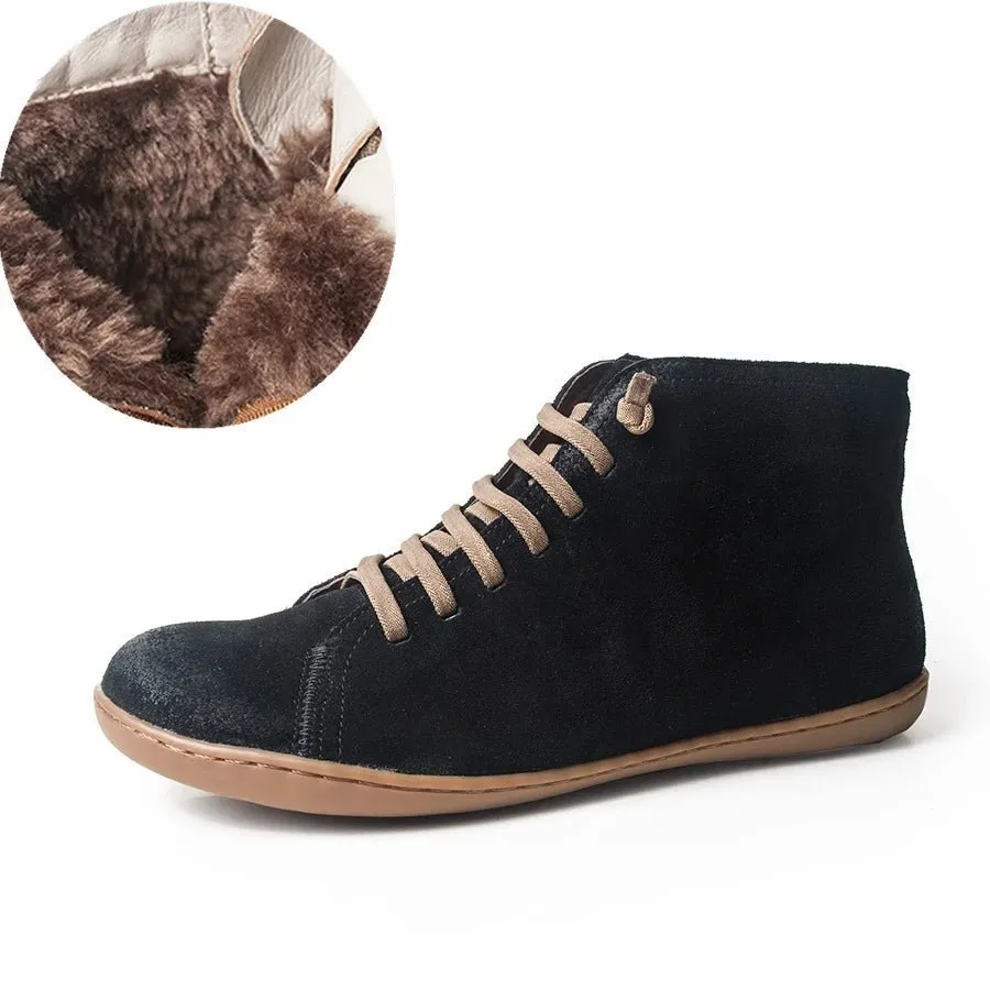 Winter High-Top Barefoot Trekking Boots - Waterproof Snow Boots for Women
