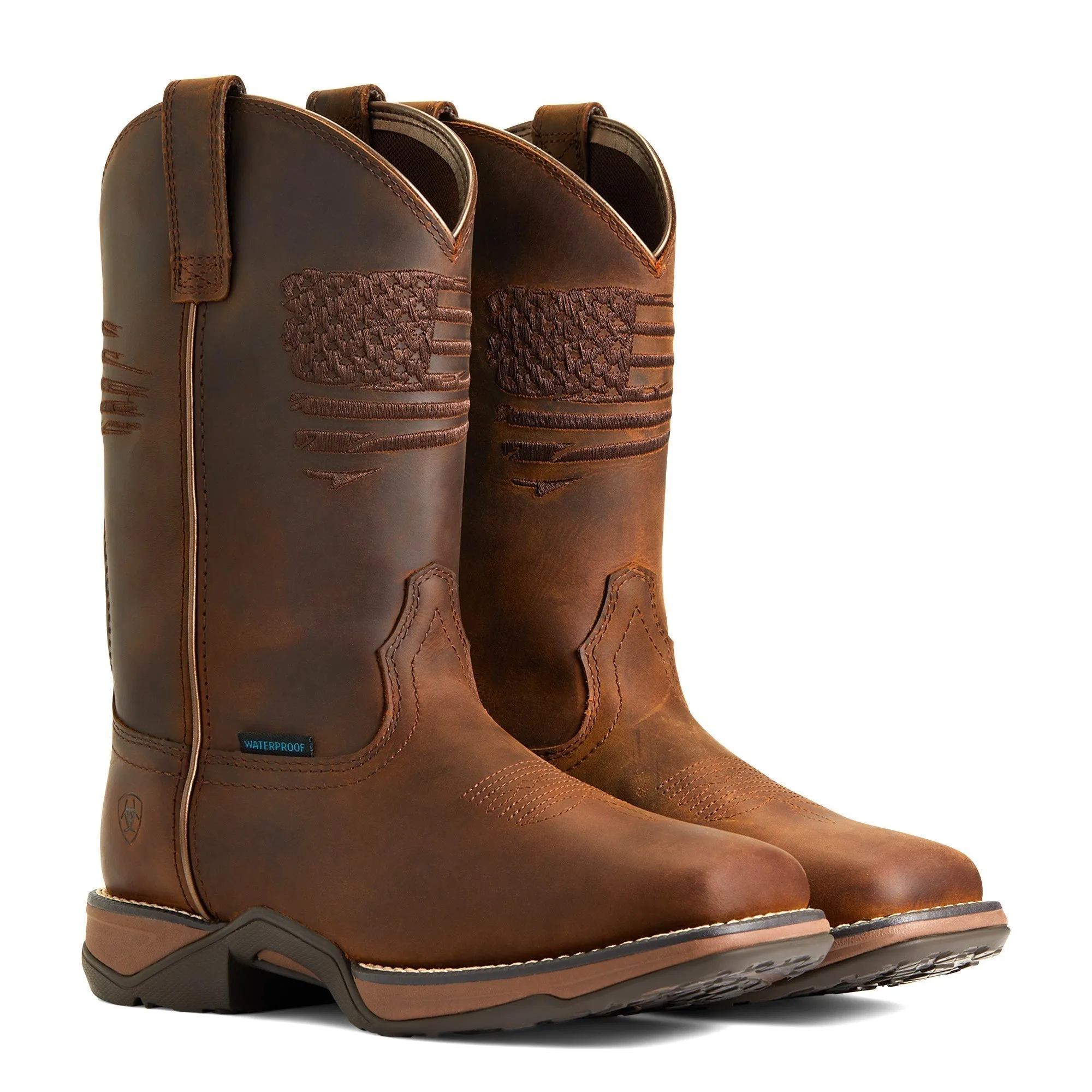 WMS Anthem Patriot Waterproof Composite Toe Work Boot Brown