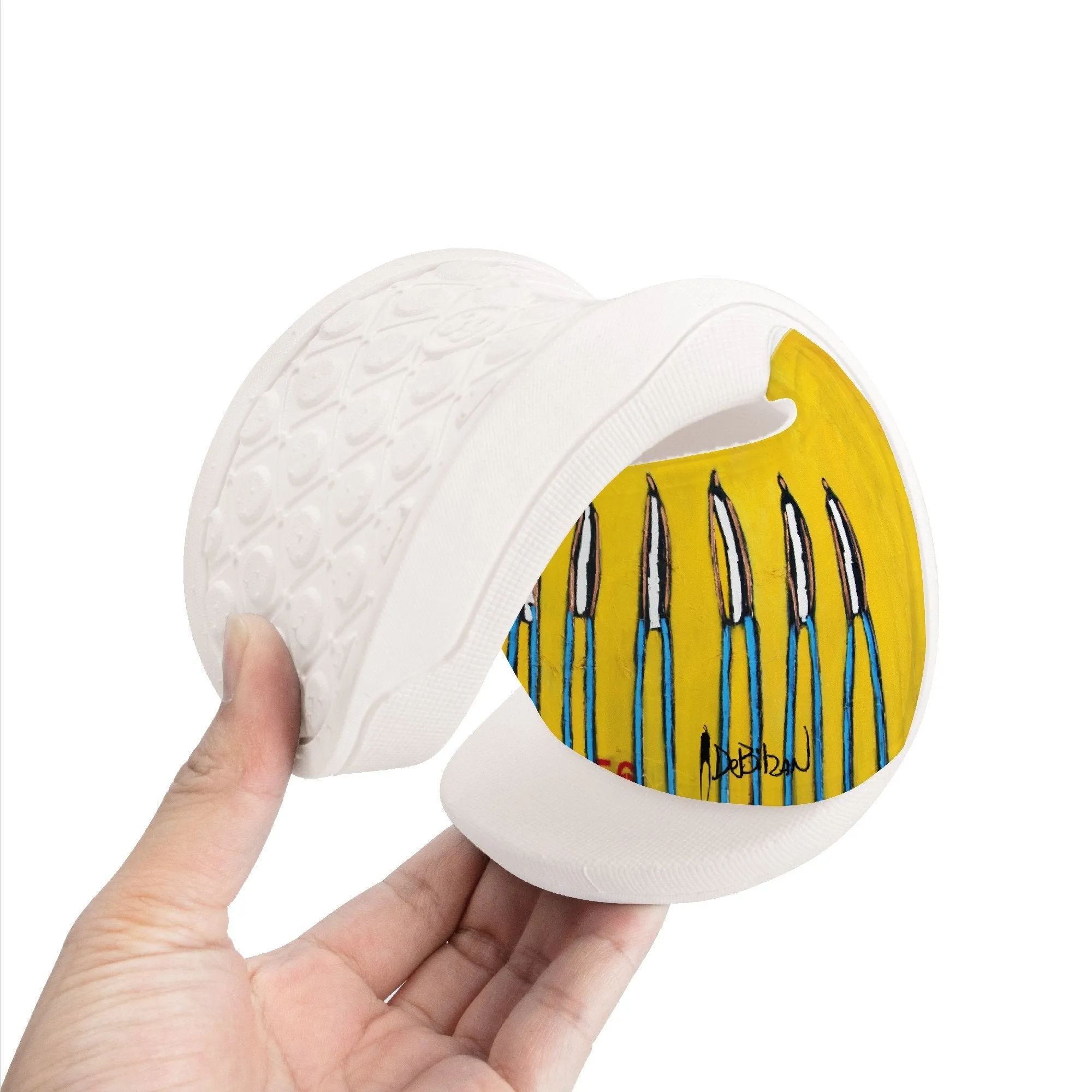 Yellow D30 Slide Sandals - White